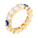 Gold Plated Eternity Evil Eye Ring with 4mm CZ