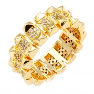 Gold Plated Statement and Everyday Spike Ring with CZ