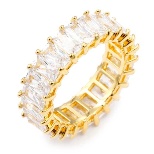 Gold Plated Bugatti Eternity Ring with CZ