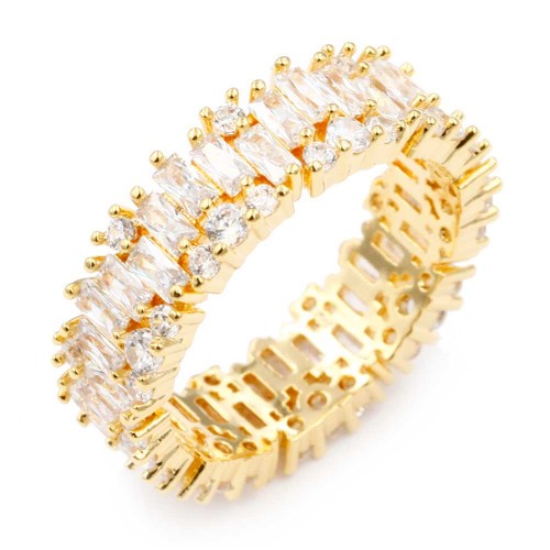 Gold Plated Bugatti Eternity Ring with CZ