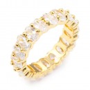 Rhodium Plated Eternity Rings with Clear CZ