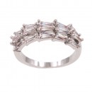 Rhodium Plated CZ Sized Ring