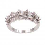 Rhodium Plated CZ Sized Ring