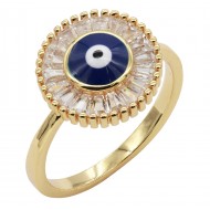 Gold plated Evil Eye Rings. Size 9