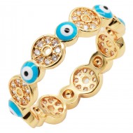 Gold plated  Evil Eye Rings. Size 9