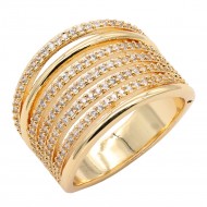 Gold Plated CZ Eternity Rings. Size 9
