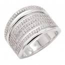 Rhodium Plated CZ Eternity Rings. Size 9