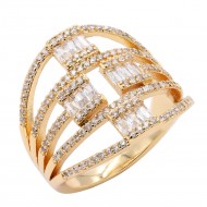 Gold Plated CZ Eternity Rings. Size 9