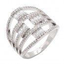 Rhodium Plated CZ Eternity Rings. Size 9