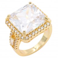 Gold Plated With Clear CZ Sized Rings, Size 9