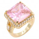Gold Plated With Topaz Color CZ Sized Rings, Size 9