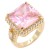 Gold-Plated-With-Pink-Color-CZ-Sized-Rings,-Size-9-Gold Pink