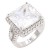 Rhodium-Plated-With-Clear-CZ-Rings,-Size-6-Rhodium Clear