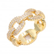 Gold Plated With Clear CZ Sized Rings, Size 6