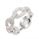 Rhodium Plated Clear CZ Sized Rings, Size 9
