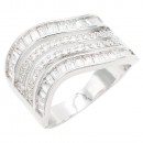 Rhodium Plated With Clear CZ Sized Rings, Size # 9