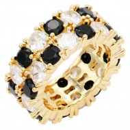 Gold Plated With Clear CZ Sized Rings, Size # 6