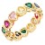 Gold-Plated-With-Multi-color-Heart-Rings.-Size-9-Gold Multi-Color