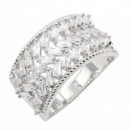 Rhodium Plated WIth CZ Statement Rings. Size 9