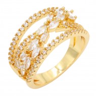 Gold Plated With Clear CZ Sized Rings, Size # 9