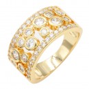 Gold Plated With Clear CZ Sized Rings, Size # 9