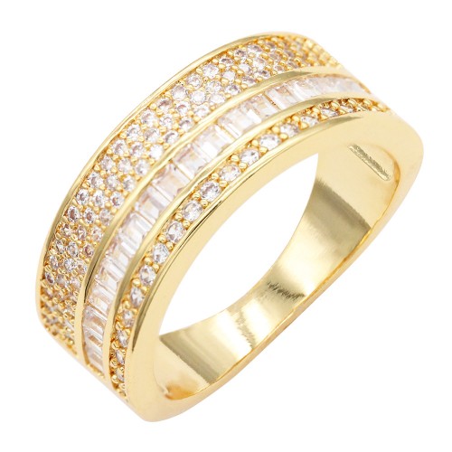 Gold Plated With Clear CZ Sized Rings, Size # 9