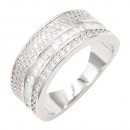 Rhodium Plated With Clear CZ Sized Rings, Size # 9