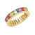Gold-Plated-with-Multi-Color-CZ-Cubic-Zirconia-Wedding-Eternal-Statement-Rings-Gold Multi-Color