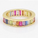 Gold Plated with Multi Color CZ Cubic Zirconia Wedding Eternal Statement Rings