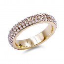 Rose Gold Plated with 3 Rows Crystal Eternity Band Ring