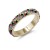 Gold-Plated-With-Round-Cut-3-Rows-Multi-Color-Crystal-Paved-Eternity-Ring-Gold Multi-Color