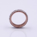 Rose Gold Plated with 3 Rows Crystal Eternity Band Ring