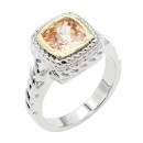 Two-Tone Plated Topaz CZ Rings. Size 9