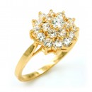 Gold Plated With Multi Color Cubic Zirconia Wedding Engagement Sized Rings