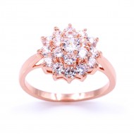 Rose Gold Plated with Cubic Zirconia Wedding Engagement Sized Rings