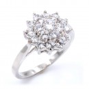 Rhodium Plated With Multi-Color CZ Engagement Rings