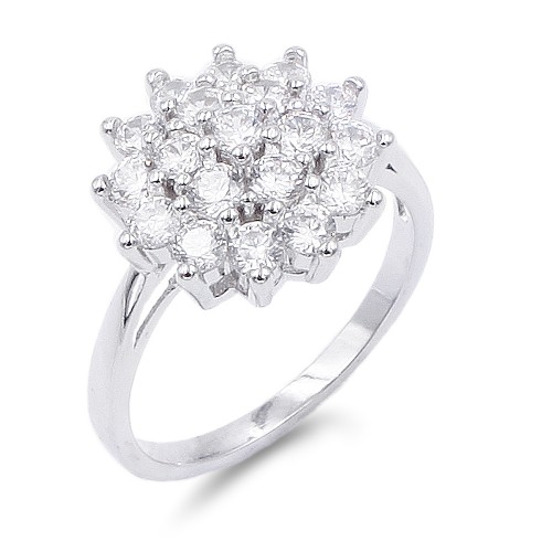 Rhodium Plated with Cubic Zirconia Wedding Engagement Sized Rings Rhodium Plated with Cubic Zirconia Wedding Engagement Sized Rings