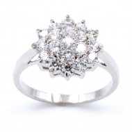 Rhodium Plated with Cubic Zirconia Wedding Engagement Sized Rings