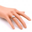 Rhodium Plated with Cubic Zirconia Wedding Engagement Sized Rings