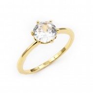 Gold Plated Engagement Rings with Clear CZ