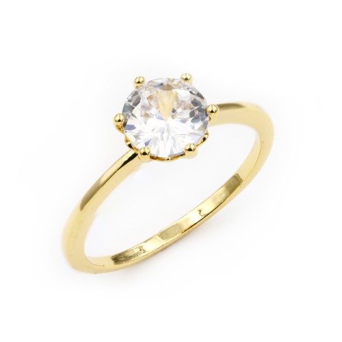 Gold Plated Engagement Rings with Clear CZ