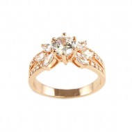 Rose Gold Plated with Cubic Zirconia Wedding Engagement Sized Rings