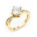 Rhodium Plated Engagement Rings with Clear CZ