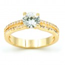 Gold Plated with CZ Cubic Zirconia Wedding Engagement Rings