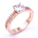 Rhodium Plated with CZ Cubic Zirconia Wedding Engagement Rings