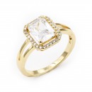 Gold Plated with CZ Cubic Zirconia Sized Rings