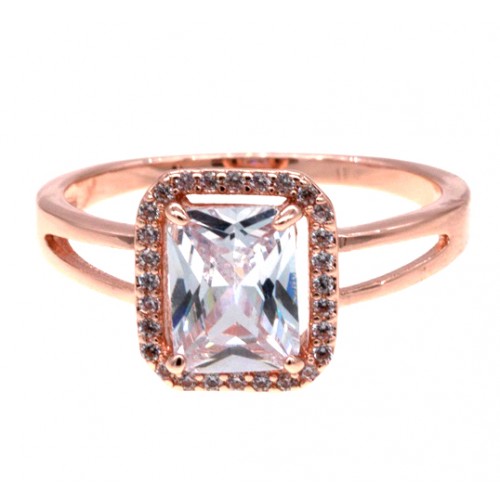 Rose Gold Plated with CZ Cubic Zirconia Sized Rings