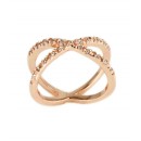 Rose Gold Plated Crossover Rings with CZ