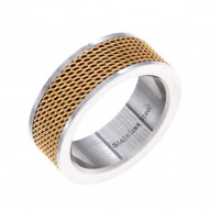 Gold Tone Stainless Steel 8MM Wedding Band Ring