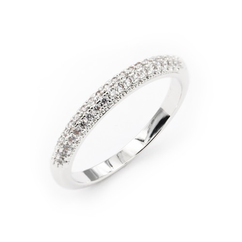 Rhodium Plated With CZ Cubic Zirconia Wedding Sized Rings